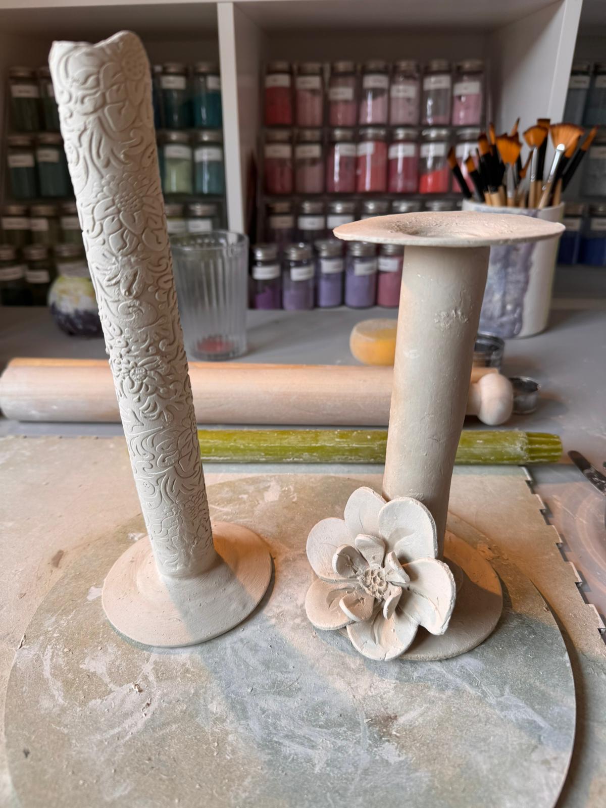 Full day creative ceramic candlestick and candle making workshop