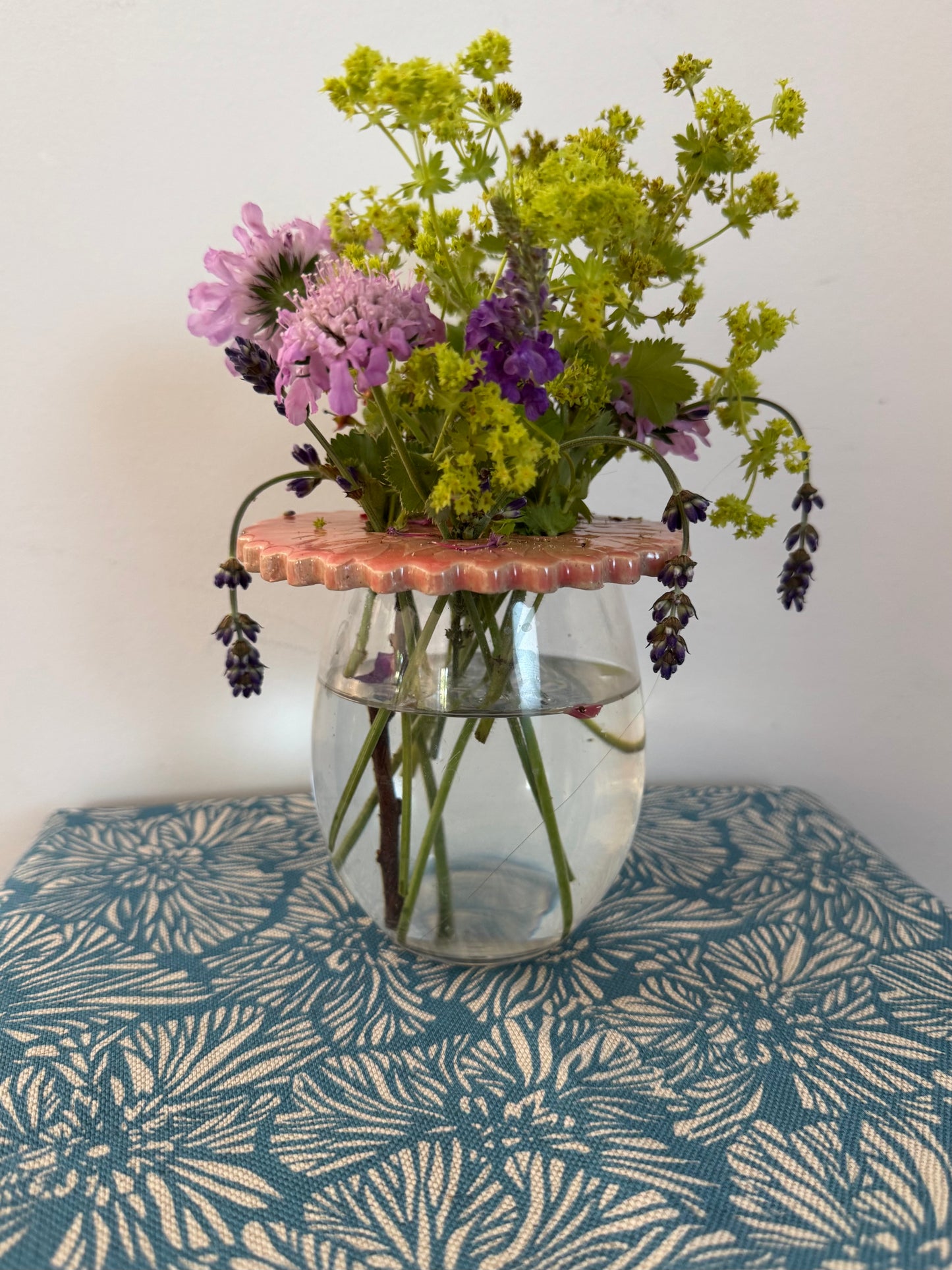Flower frog ceramic vase topper to arrange stem flowers beautifully