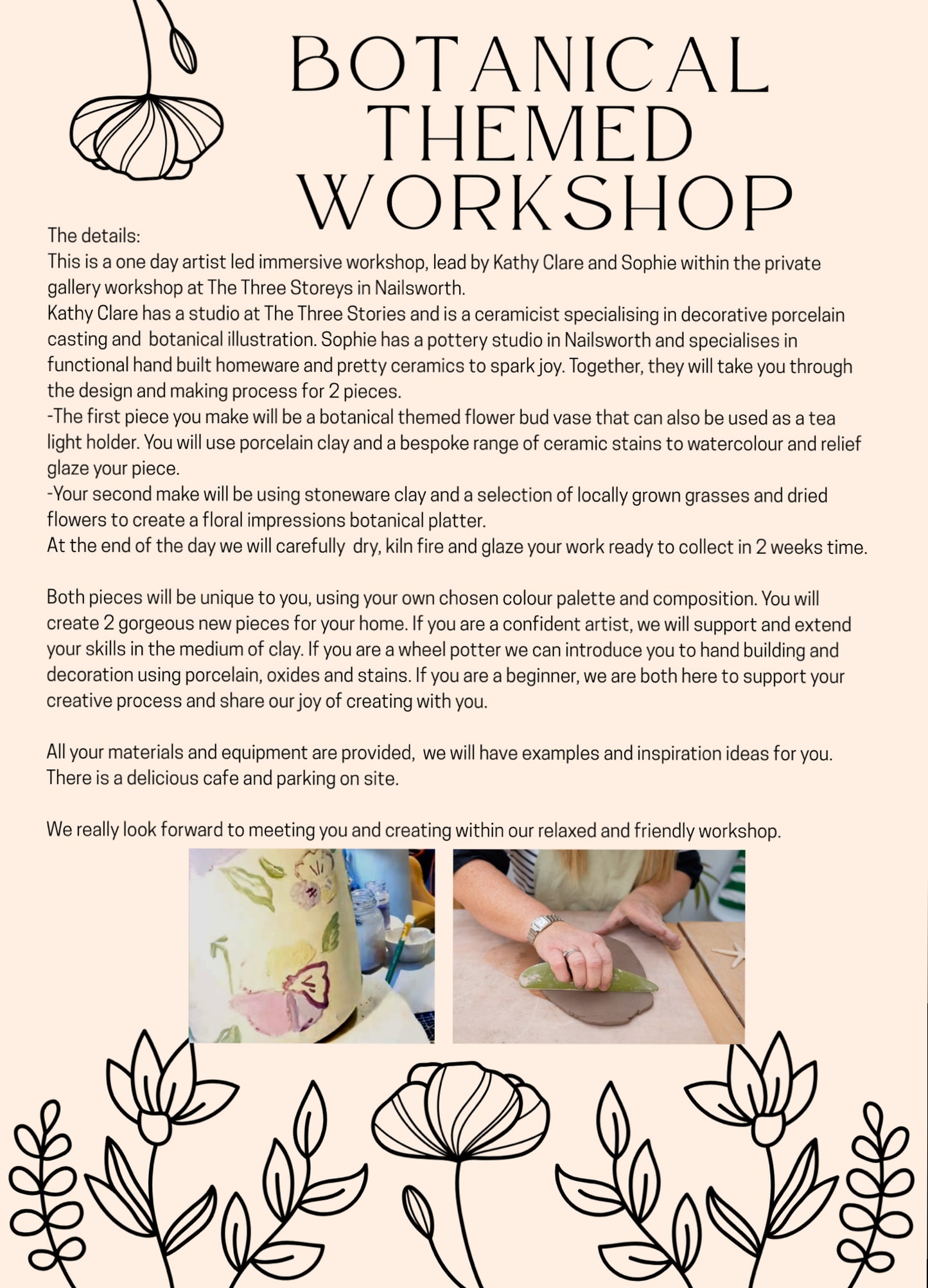 Botanical Themed Ceramics Workshop Day in Nailsworth
