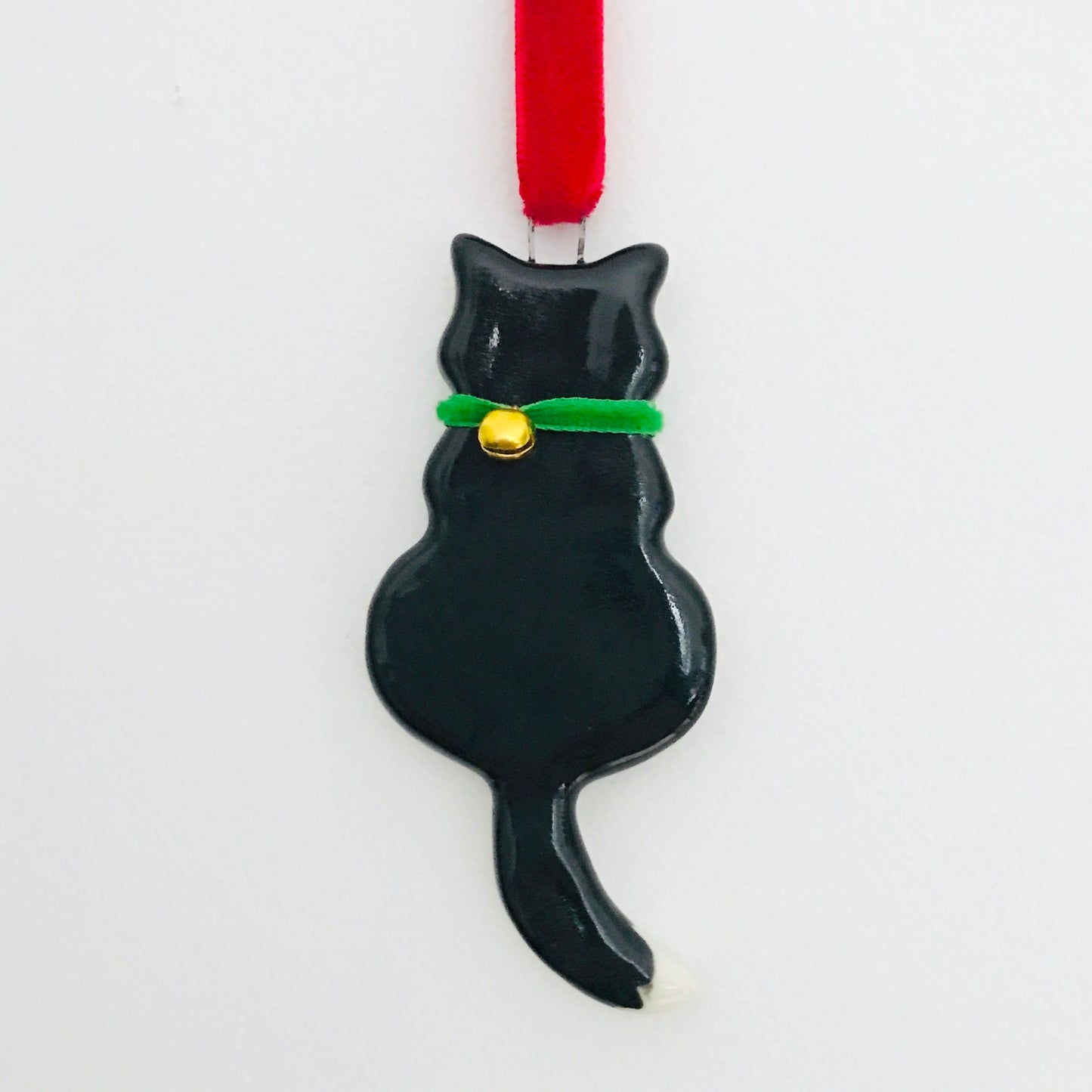 Black Porcelain cat hanging decoration
