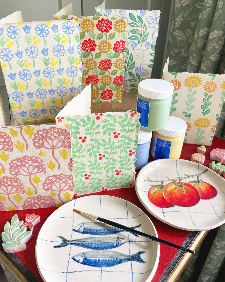 Printing and Pottery Creative Workshop Day in Nailsworth