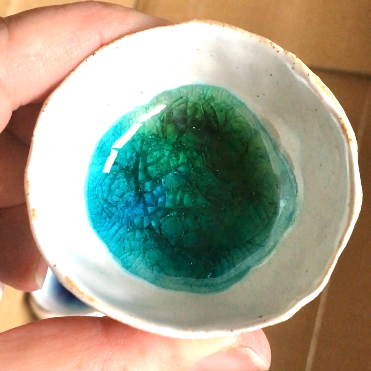 Glass filled wobble bowl