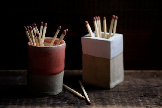 Ceramic match striker pot