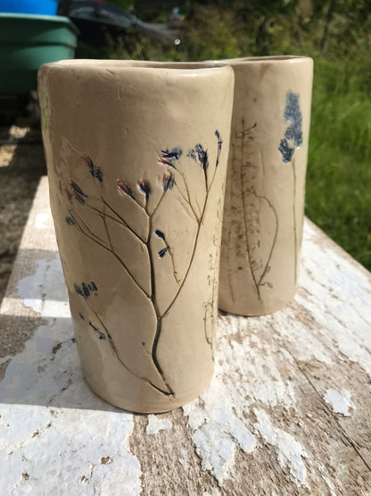 Wild grasses and flowers ceramic vase