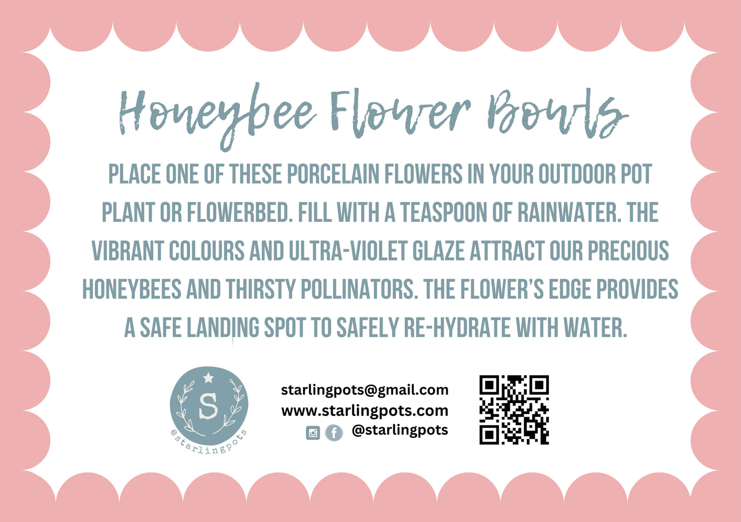 Honey bee flower bowls, porcelain mini garden bowls for thirsty pollinators