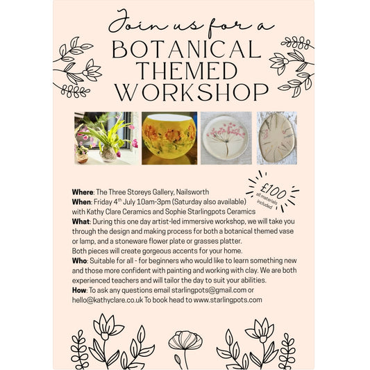 Botanical Themed Ceramics Workshop Day in Nailsworth
