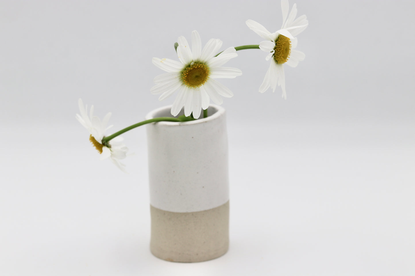 Dipped glaze ceramic bud vase