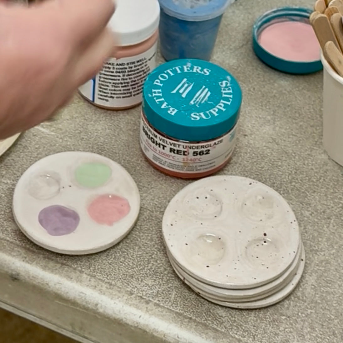Mini ceramic artists watercolour palette | square or round options