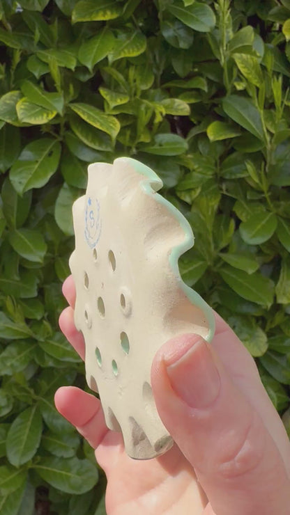 Frill edge flower frog ceramic vase topper to arrange flowers beautifully