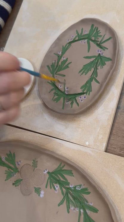 Platter making ceramics workshop full day at Victoria Works nr Stroud