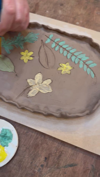 Platter making ceramics workshop full day at Victoria Works nr Stroud